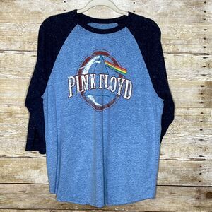 PINK FLOYD "DARK SIDE OF THE MOON" WASHED OUT VINTAGE INSPIRED RAGLAN T SIZE LRG